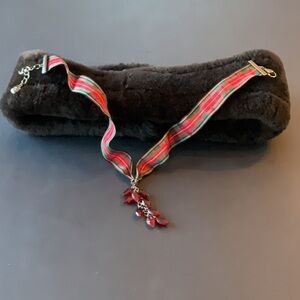 Ralph Lauren Tartan Plaid ribbon choker/necklace w/extender